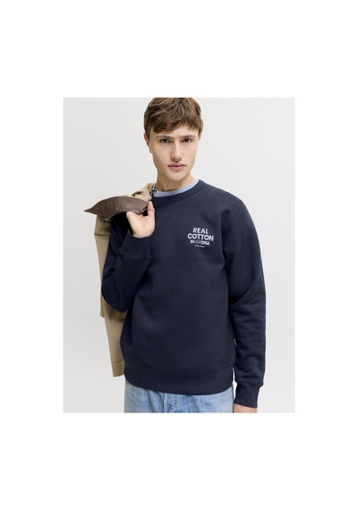 Jack & Jones Jjedover Graphıc Sweat Crew Sn Lacivert Jack & Jones Jjedover Graphıc Sweat Crew Sn Lacivert