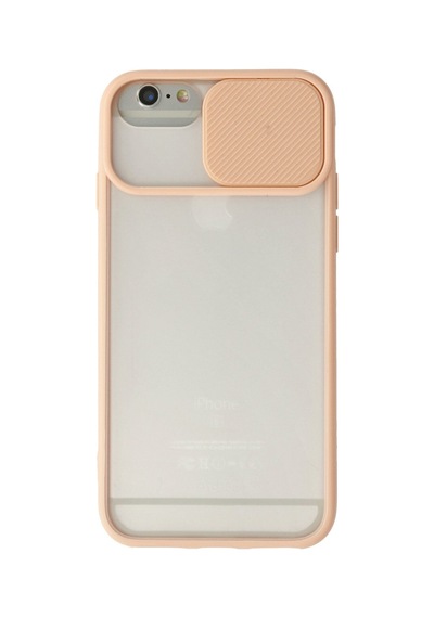 Apple iPhone  Uyumlu,  6 Plus Kılıf Palm Buzlu Kamera Sürgülü Silikon - Pembe