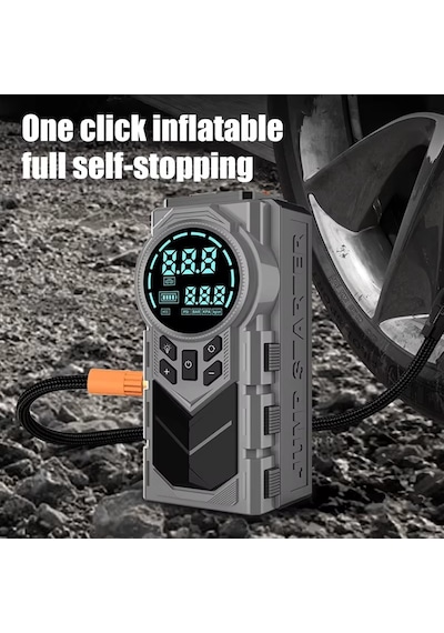 12000 Mah 1000a Hava Kompresörlü Akü Takviye Cihazı 150 Psı Dijital Lastik Şişirme Pompası Pg9081
