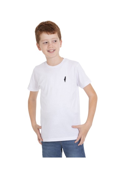 Zaytoon Unisex Çocuk Kısa Kollu Yan Dolu Filistin Haritası Nakışlı Tişört T600001 Beyaz
