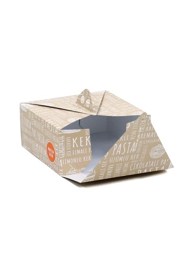 Saplı Turta Kutusu No:1 22x22x13 Cm - 50 Adet