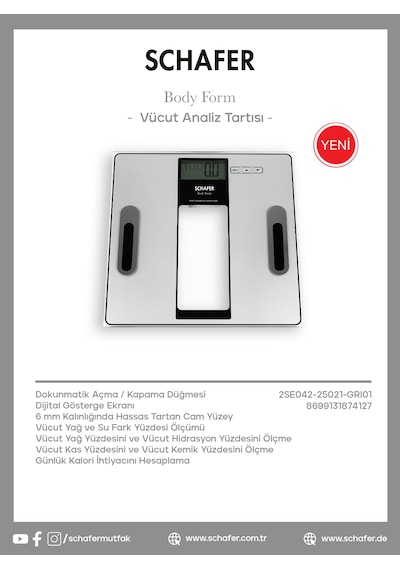 Schafer Body Form Vücut Analiz Tartısı Baskül