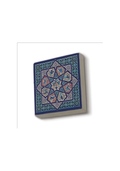 Anadolu Selçuklu Çini Motifi Baskılı Taş Magnet 5x5