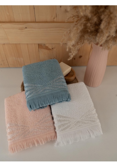 Pamuklu 3'lü 50x80 Cm Renkli Bohem Detaylı Havlu Seti Baveno Renkli