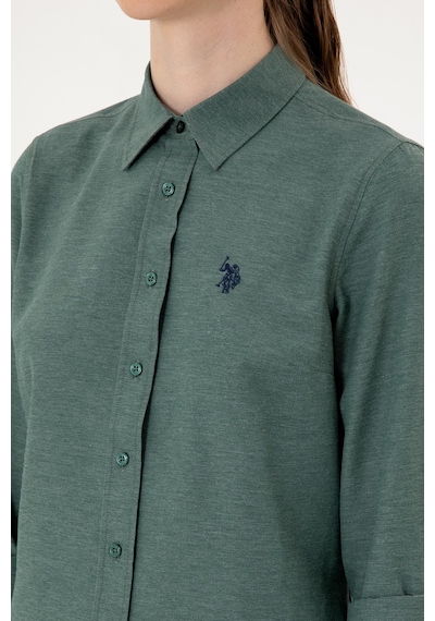 U.S. Polo Assn. Kadın Koyu Yeşil Uzun Kollu Basic Gömlek 50316711-VR079 U.S. Polo Assn. Kadın Koyu Yeşil Uzun Kollu Basic Gömlek 50316711-VR079