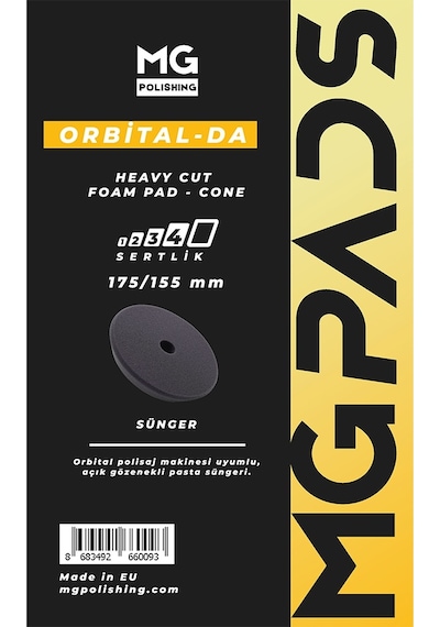 Mg Pads Orbital Ağır Kesim Pasta Süngeri Gri - 175/155 Mm