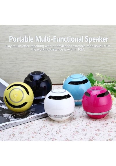 Yaozixa Mavi Taşınabilir Bluetooth Hoparlör, 7 Renkli Led Işıklı, Fm Radyo, Usb/aux Destekli, Mikrofonlu Dış Mekan Ses Sistemi