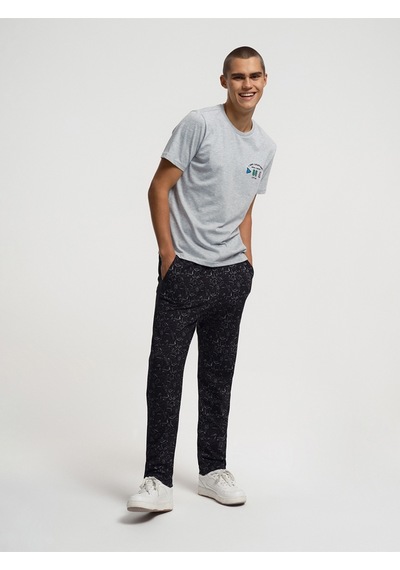 Regular Fit Erkek Pijama Gri Melanj