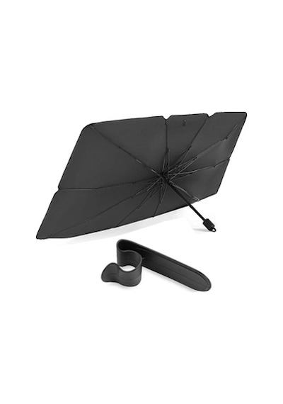 Oto Güneşlik Ve Şemsiye Tutucu Seti Katlanabilir Ön Cam Güneşliği 140x75 Cm Ve Araç İçi Organizer Askı