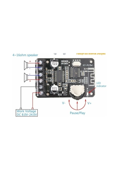 XY-P15W Bluetooth Amfi Modülü Amplifikatör Devresi