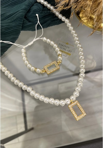Gram Altınlık İnci Set Kolye 60 Cm Çok Renkli
