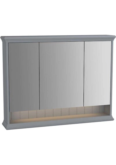 VitrA Valarte Aydınlatmalı Dolaplı Ayna 100 Cm Mat Gri 62235 Krom