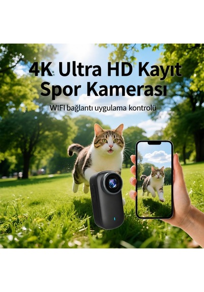 M11 Mini 4k Ultra Hd Wifi Aksiyon Kamerası Geniş Açılı 1.5'' Ekranlı Manyetik Spor Kamerası Genel