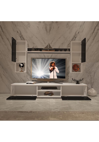 Decoraktiv Eko 5da Slm Dvd Tv Ünitesi Tv Sehpası Beyaz - Siyah