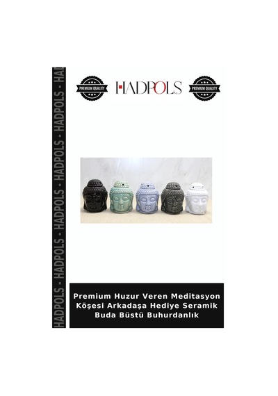 Premium Huzur Veren Meditasyon Köşesi Arkadaşa Hediye Seramik Buda Büstü Buhurdanlık Çok Renkli