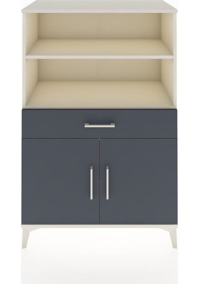 Hyperion Dolap 3 Raflı Tek Çekmeceli 2 Kapaklı 88x44x134 Aytaşı-antrasit Aytası