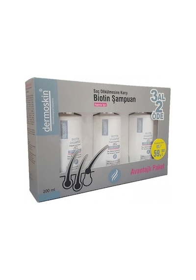 Dermoskin Biotin Şampuan Kadın 3 Al 2 Öde Avantajlı Paket