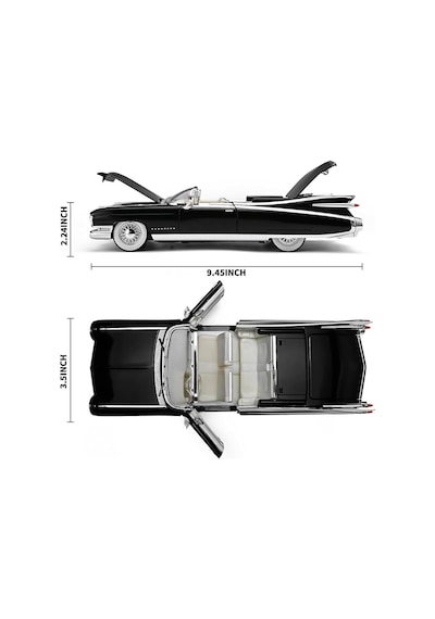 Hobiez World 1:24 Lisanslı Cadillac Eldorado Kapıları ve Kaputu Açılabilir Model Araba