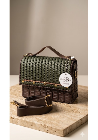 Busonbag Buson.bag - Ağaç Kabuğu Dokulu İmza Tasarım Çanta - Kadın El / Çapraz Çanta Acı Kahverengi - Yeşil Busonbag Buson.bag - Ağaç Kabuğu Dokulu İmza Tasarım Çanta - Kadın El / Çapraz Çanta Acı Kahverengi - Yeşil