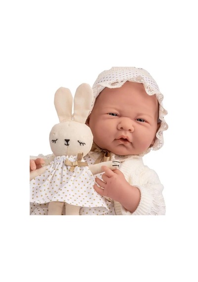 Berenguer Gerçekçi Yenidoğan Oyuncak Kız Bebek 39 Cm - Beyaz Hırka Ve Tavşanlı