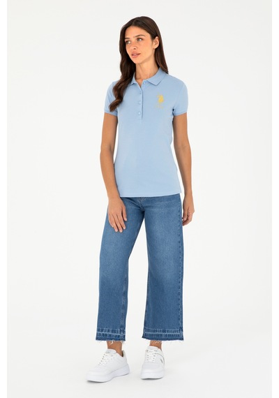 U.S. Polo Assn. Kadın Açık Mavi Basic Polo Yaka Tişört 50280071-VR003 U.S. Polo Assn. Kadın Açık Mavi Basic Polo Yaka Tişört 50280071-VR003
