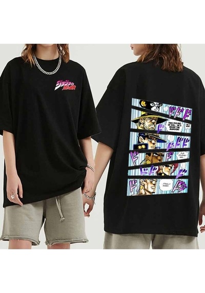 Noıssey Kırmızı Etiket Japon Anime Jojo Tuhaf Macera T Shirt 07959 Siyah