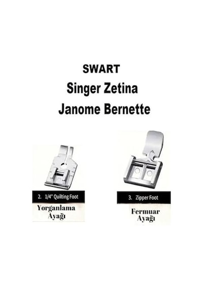 11 Parça Ev Tipi Aile Dikiş Makinesi Ayak Seti Singer Janome Pfaff Zetina