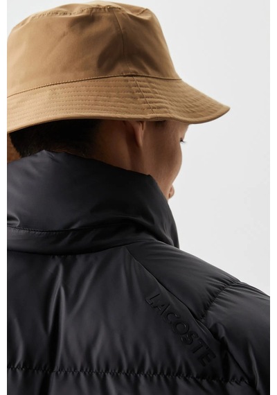 Lacoste Down Fill Parka Uzun Boy Kaz Tüyü Dolgulu Çıkartılabilir Kapüşonlu Erkek Parka Siyah Siyah