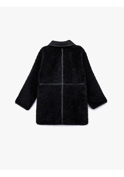 Koton Bonded Kaban Oversize Peluş Düğmeli Cepli Kruvaze Uzun Kollu Siyah 6wak00071ew Siyah Koton Bonded Kaban Oversize Peluş Düğmeli Cepli Kruvaze Uzun Kollu Siyah 6wak00071ew Siyah