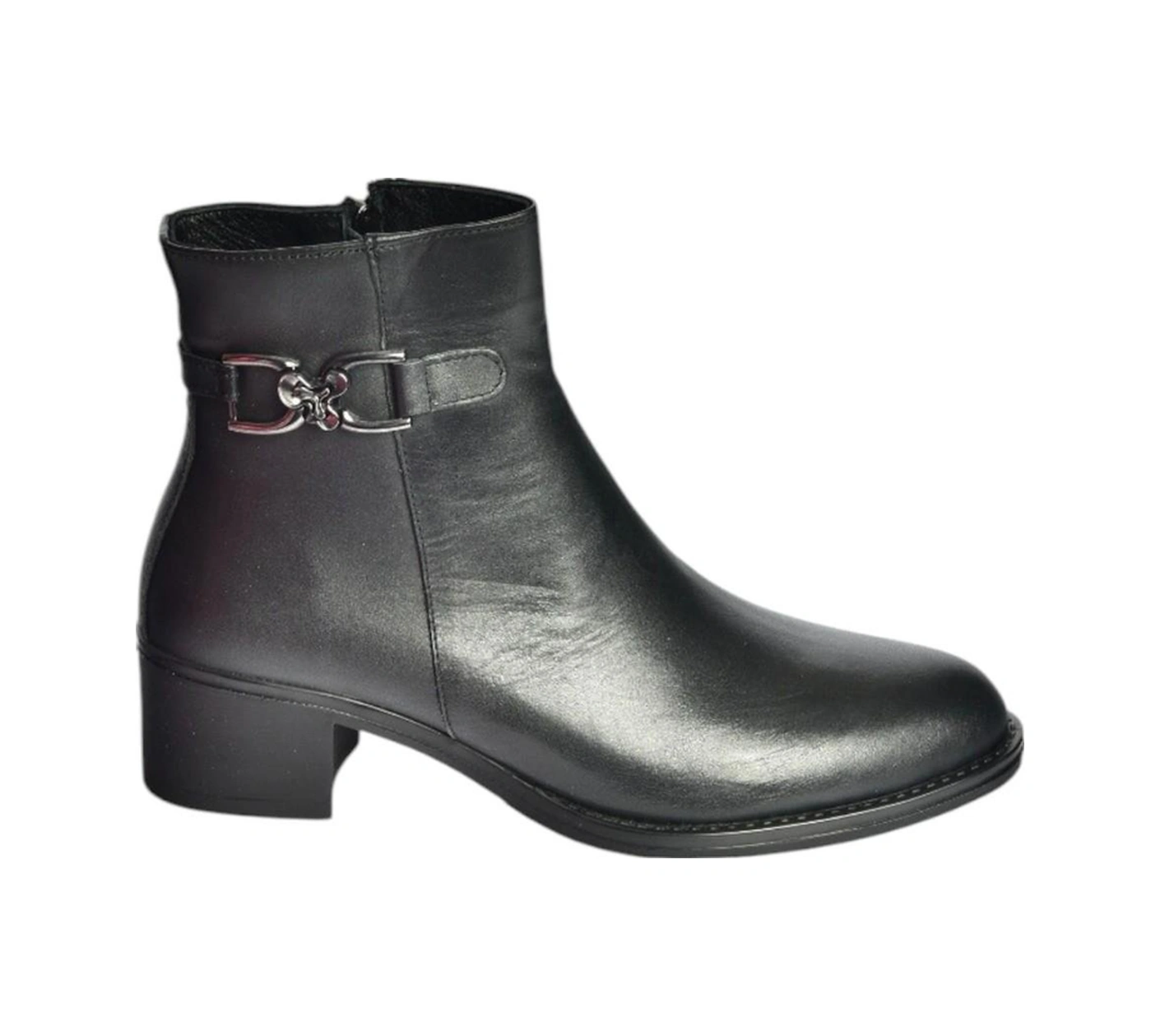 Fox Shoes V555311503 Siyah Hakiki Deri Alçak Topuklu Kadın Bot Siyah-hakiki Deri
