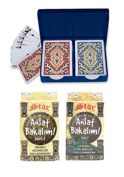 Angora Kem Plastik İskambil Oyun Kağıdı, Uno, Anlat Bakalım