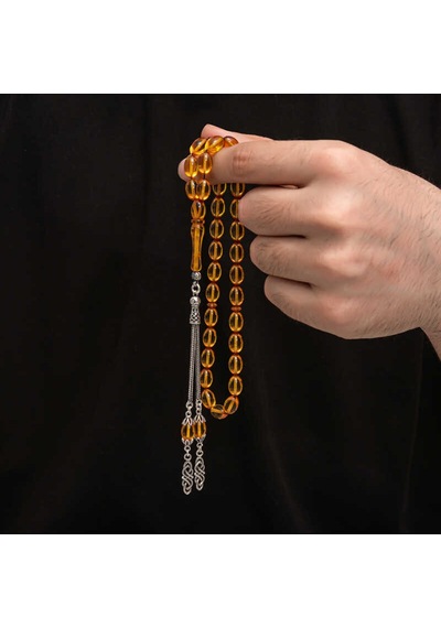 Kenpazar Gümüş Püskül Sıkma Kehribar Tesbih 15849418
