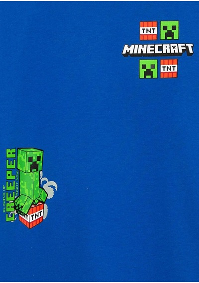 Mavi Minecraft Baskılı Saks Erkek Çocuk T-shirt M6610495-70896
