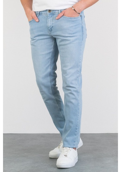 HLT Jeans Erkek Buz Mavi Taşlamalı Slim Fit Likralı Jean Kot Pantolon Mıchael