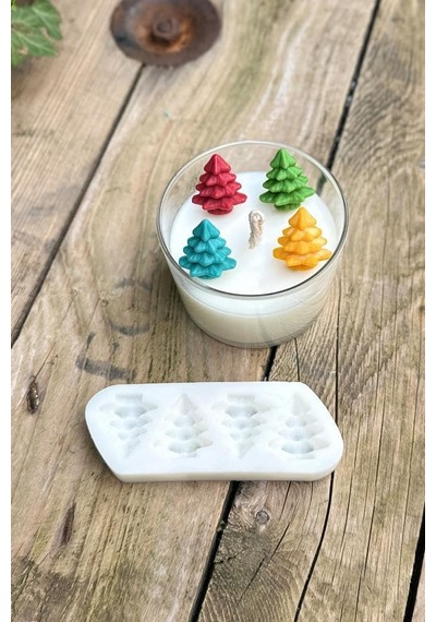 Rufus Concept 3d Çam Ağacı Mini Dörtlü Mum Kalıbı Silikon Diğer