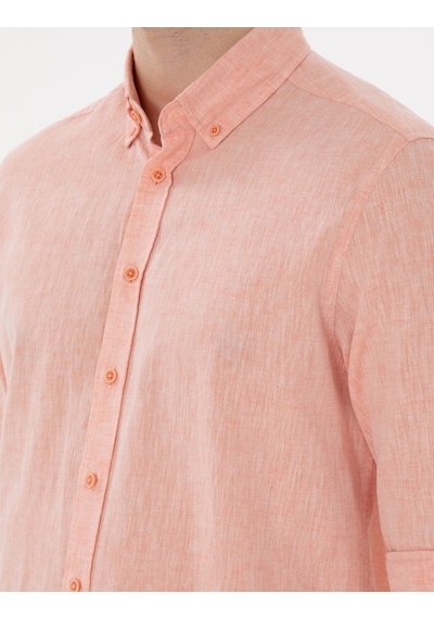 Pierre Cardin Erkek Mercan Gömlek Desenli 50303245-vr186 Mercan