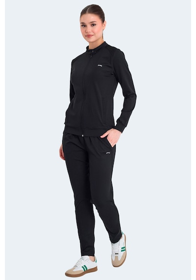 Slazenger  Rona Kadın Fermuarlı Dik Yaka Cepli Siyah Eşofman Takımı