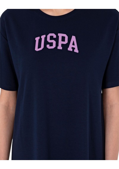 U.S. Polo Assn. Kadın Modal Karışımlı Bisiklet Yaka Mini Boy Örme Elbise Lacivert