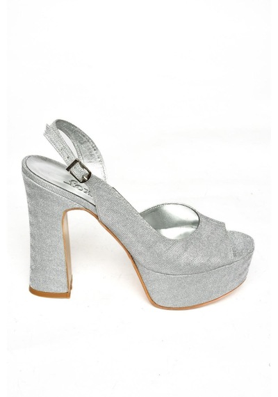 Fox Shoes S246059914 Gümüş Sim Platform Topuklu Kadın Ayakkabı Gümüş