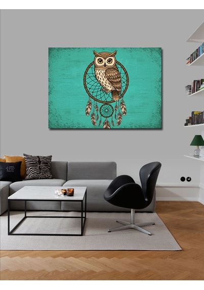 Kanvas Tablo Baykuş Ve Rüya Kapanı 100cmx140cm