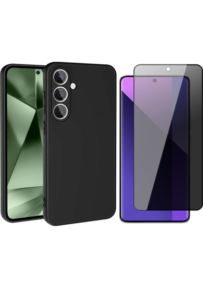 Vendas Galaxy Uyumlu  A26 Kılıf Zore Mara Lansman Kapak + Hayalet Tempered Ekran Koruyucu Siyah