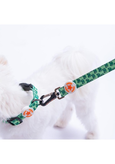 Frog Kurbağa Desenli Köpek Boyun Tasması Ayarlanabilir Köpek Tasması S Yeşil