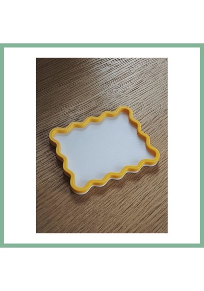 Bşkvirgo 3d Baskı Dalgalı Kenarlı İki Renkli Mini Tepsi Masaüstü Organizer Takı Ve Anahtar Tepsisi 15 Cm - Sarı Beyaz Bsk2026 Beyaz - Sarı