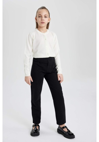 DeFacto Kız Çocuk Straight Fit Pantolon C4593A824SPBK81 Siyah