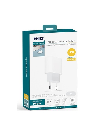Phixi UPD4118 Ultimate 20 W Hızlı Şarj Adaptörü