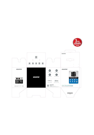 Asustor 4diskli Celeron Qc- 4gb Ram-2-2.5gbe Nas Server As6704t V2