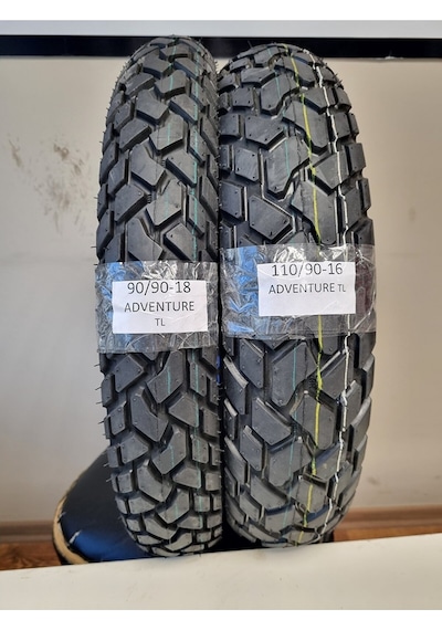 Tdt Tyres Set Kanuni Seyhan 150c,suzuki Gn125,mondial Kt 125 90/90-18 Ve 110/90-16 Advantur