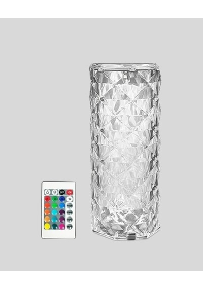 Kristal Rgb Led Masa Lambası Renkli Kumandalı Işık, Dekoratif Ve Enerji Tasarruflu Antrasit Melanj