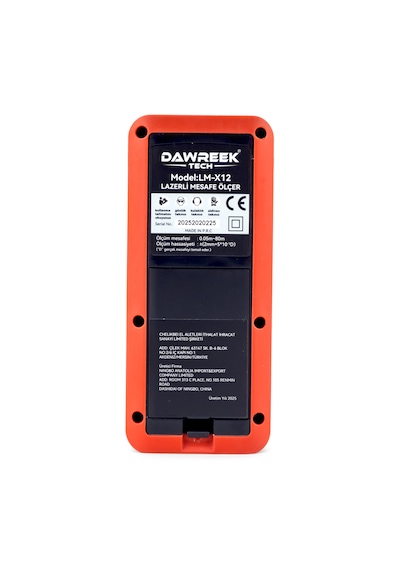 Dawreek Mesafe Ölçer E40 Red 80 Metre Dijital El Tipi Mesafe Ölçüm Cihazı