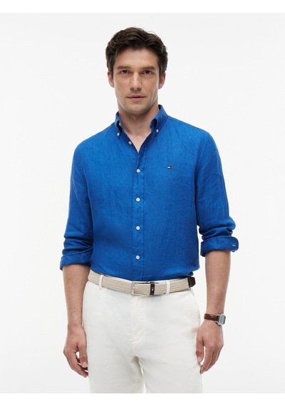 Tommy Hilfiger Pıgment Dyed Lı Solıd Rf Shırt Erkek Mavi Gömlek - Mw0mw41530 Tommy Hilfiger Pıgment Dyed Lı Solıd Rf Shırt Erkek Mavi Gömlek - Mw0mw41530